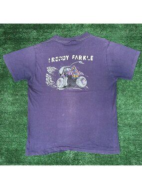 Vintage 70s Monster Truck 4x4 T-Shirt Navy M Single Stitch Faded Grunge Offroad